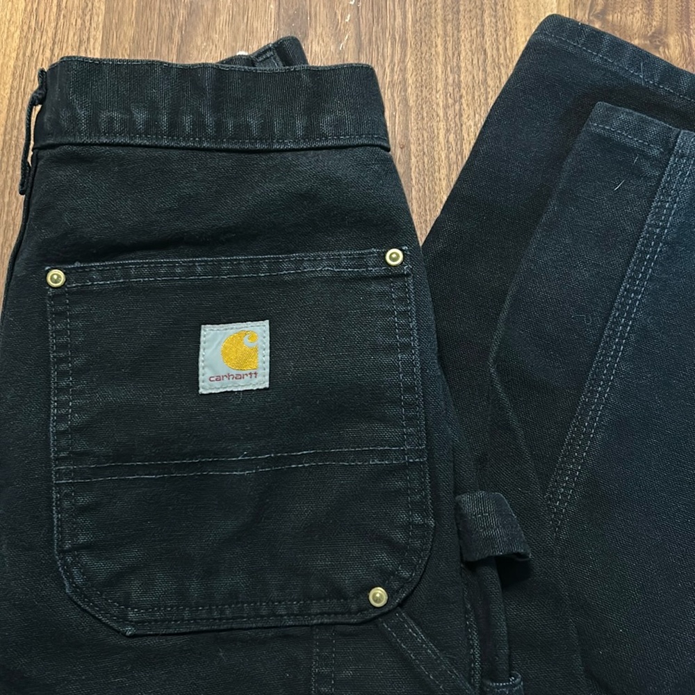 Carhartt Mens Black B01-M 
LOOSE FIT FIRM DUCK DOUBLE-FRONT UTILITY WORK PANT